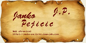 Janko Pejičić vizit kartica